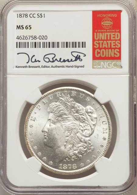 1878 CC MORGAN SILVER DOLLAR NGC MS65 RED BOOK W/Ken Bressett