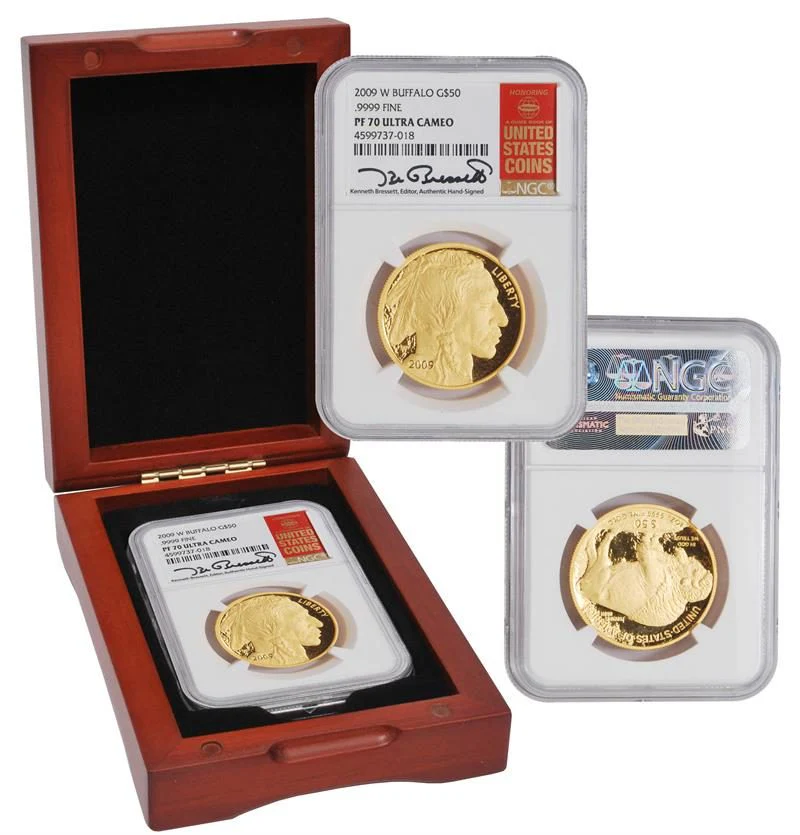 2009 American $50 Buffalo NGC PR70 w/Kenneth Bressett Signature - Image 2