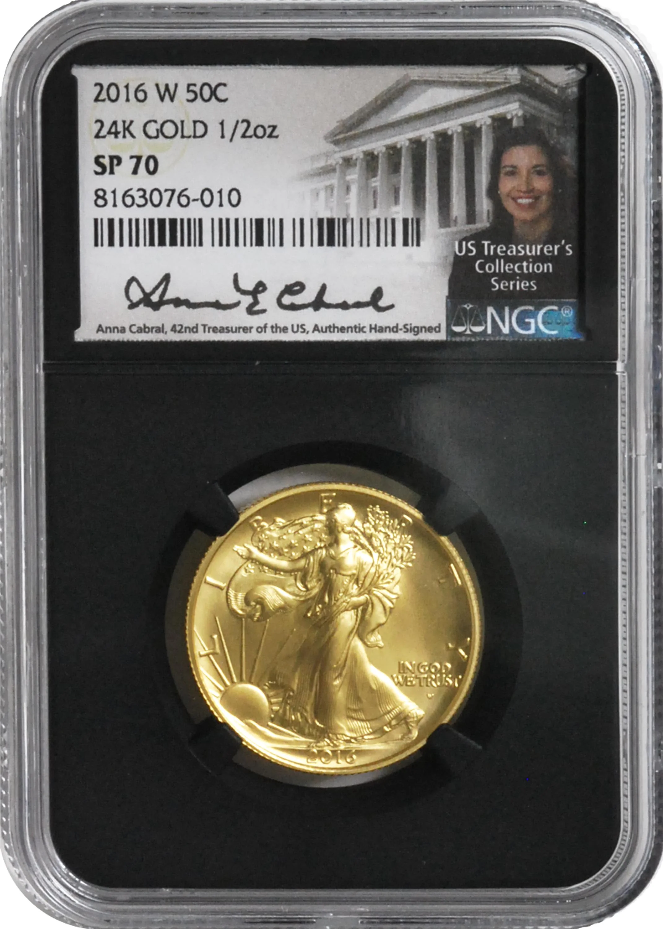 2016 GOLD HALF DOLLAR SP70 CABRAL - Image 2