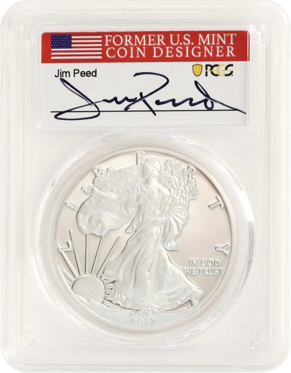 2017 W (2020) American Silver Eagle PCGS PR70 DCAM West Point Mint Hoard Jim Peed Signature