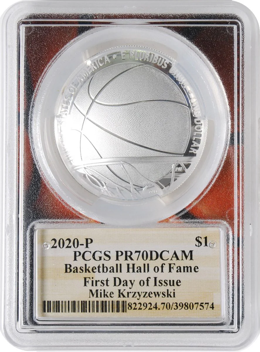 2020 $1 Basketball Hall of Fame First Day of Issue - Dream Team 5-Piece Set PCGS PR70 DCAM - Image 10