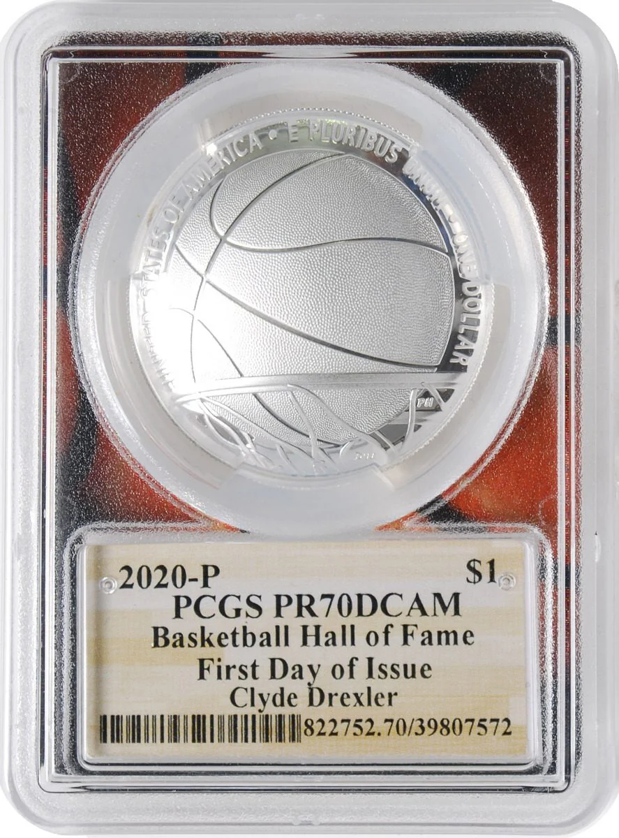 2020 $1 Basketball Hall of Fame First Day of Issue - Dream Team 5-Piece Set PCGS PR70 DCAM - Image 4
