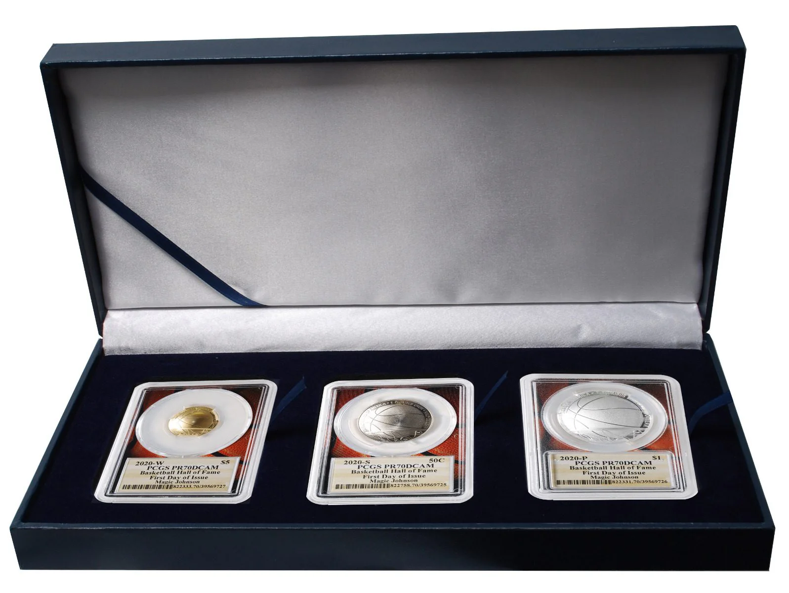 2020 Basketball Hall of Fame Proof 3-pc Set PCGS PR70 First Day of Issue w/Magic Johnson Signature