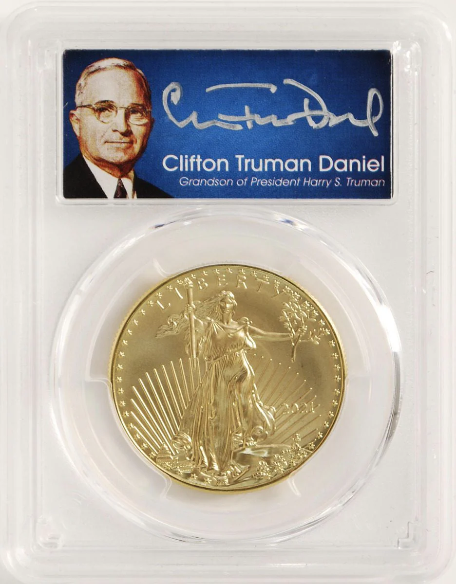 2021 $50 Gold Eagle PCGS MS70 TYPE 1 DESIGN Truman Signature