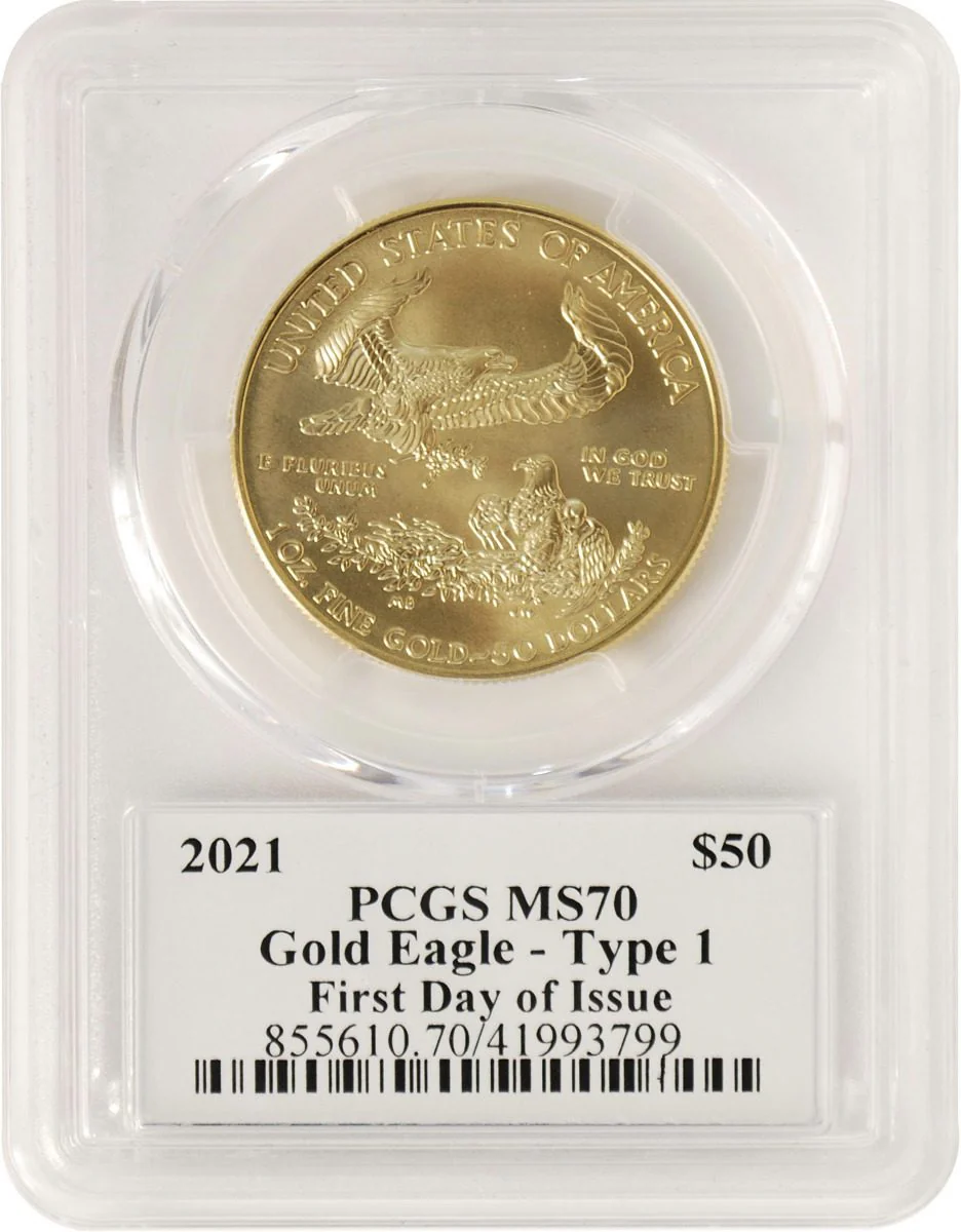 2021 Gold Eagle 4-pc Type Set PCGS MS70 First day of Issue Truman Signature - Image 5