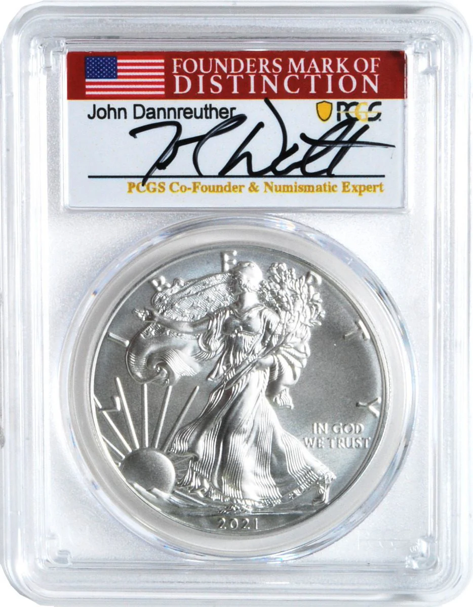 2021 Silver Eagle Type 1 & Type 2 - At Dusk & Dawn 35th Anniversary 2-PC set with matched Numbers John Dannreuther signatures - Image 4