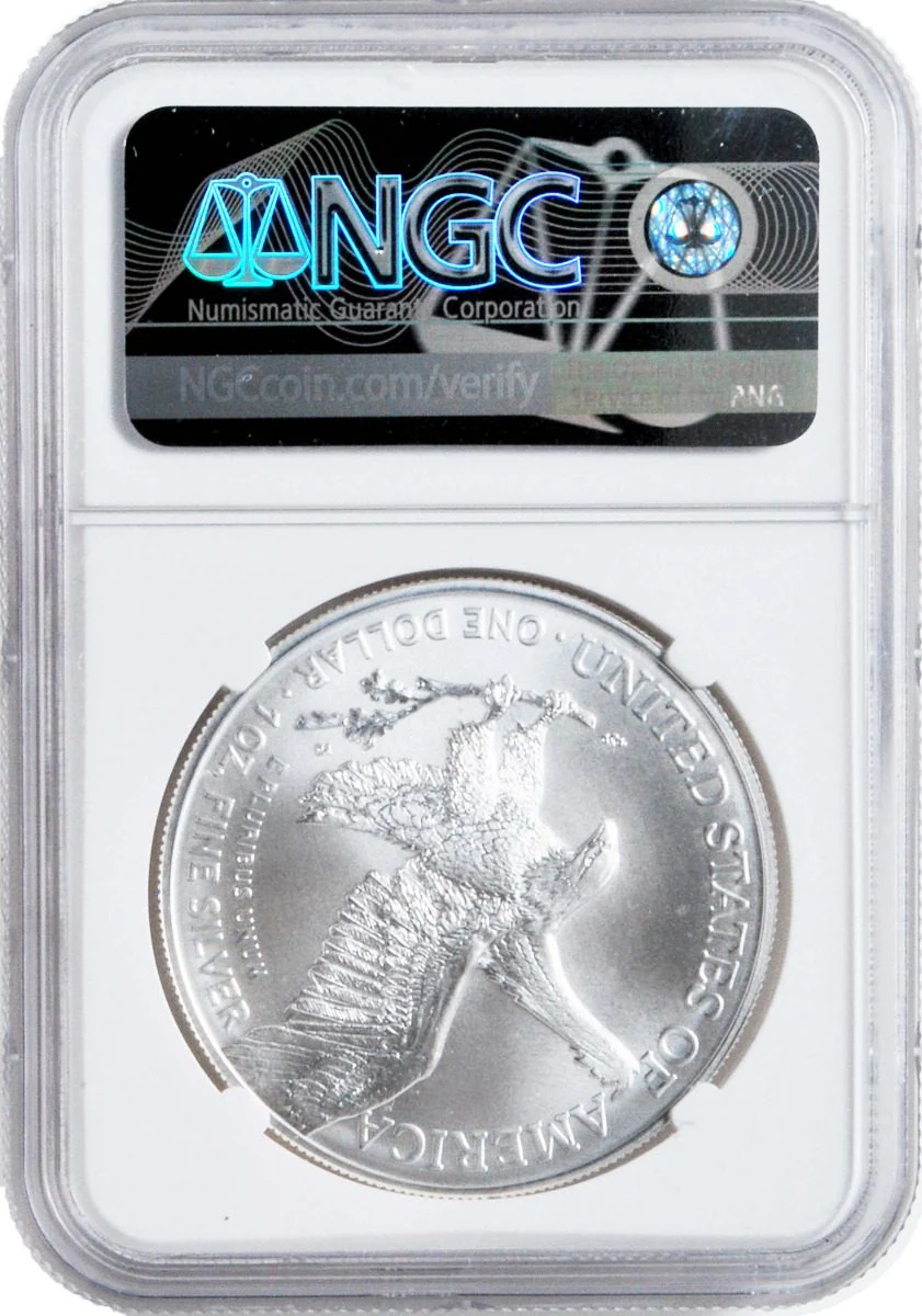 2021 Silver Eagle Type 1 & Type 2 - At Dusk & Dawn 35th Anniversary NGC MS69 2-PC set with matched Numbers Michael Castle Signature - Image 5