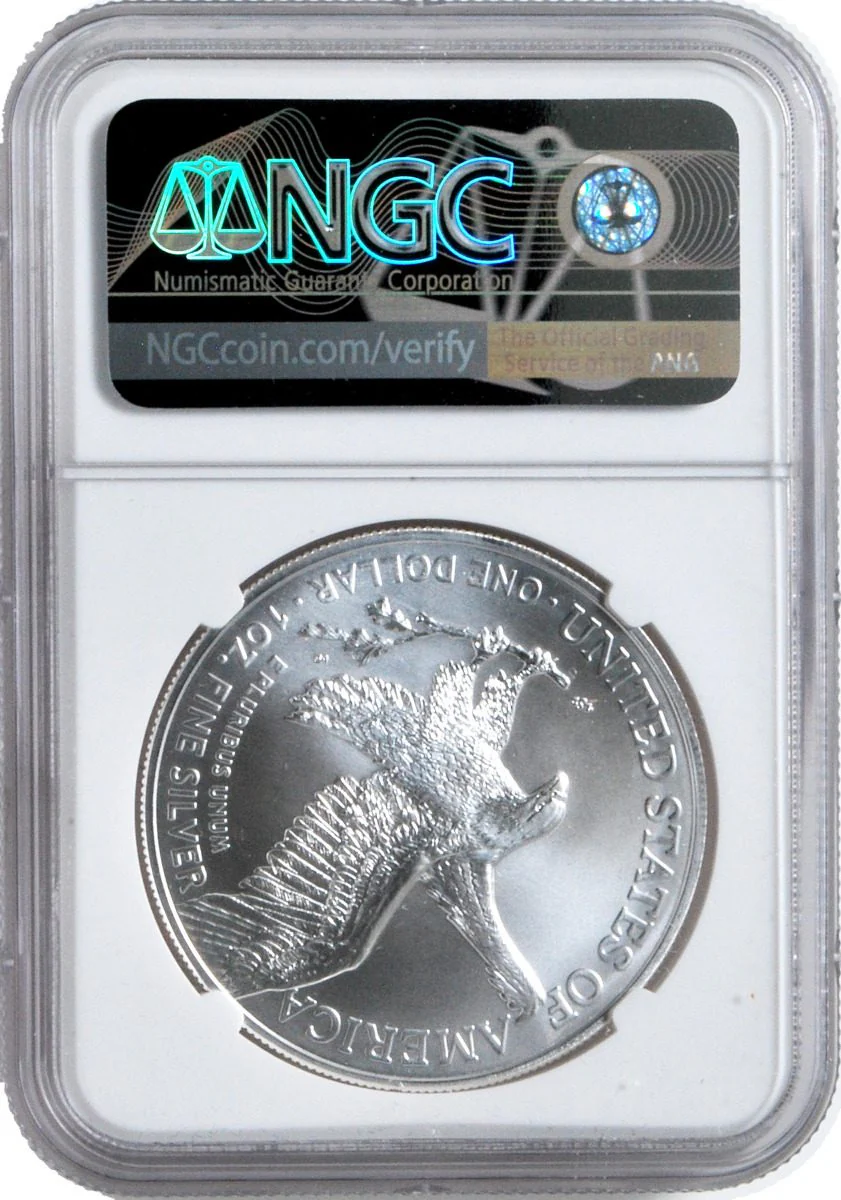 2021 Silver Eagles Last Day of production First Day of Production MS70 - Image 3