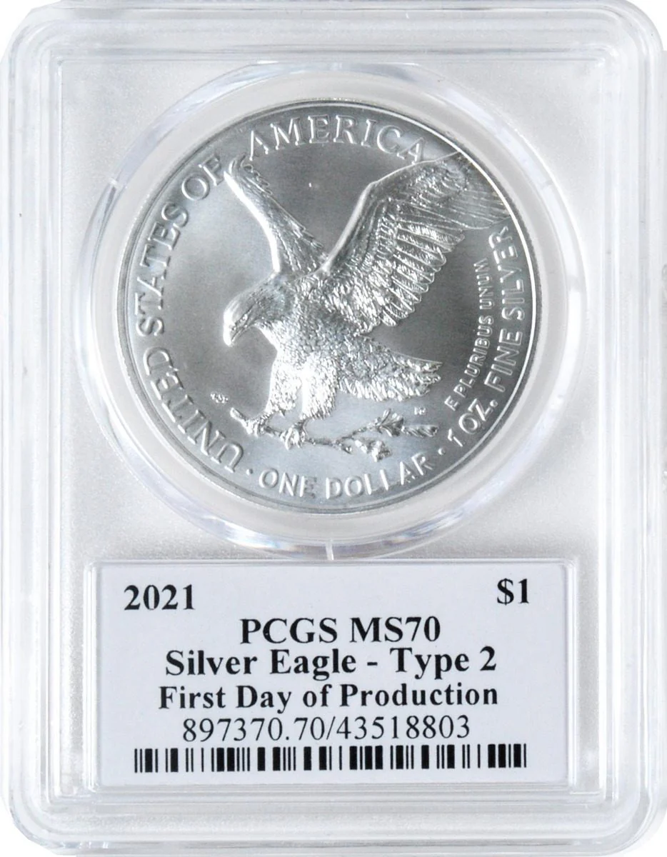 2021 Silver Eagles Last Day of production First Day of Production MS70 - Image 5