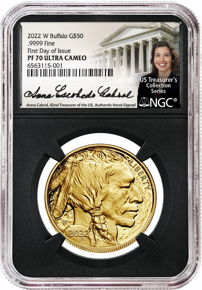 2022 $50 Buffalo NGC MS70/PF70 First Day of Issue Cabral Signature - Image 3
