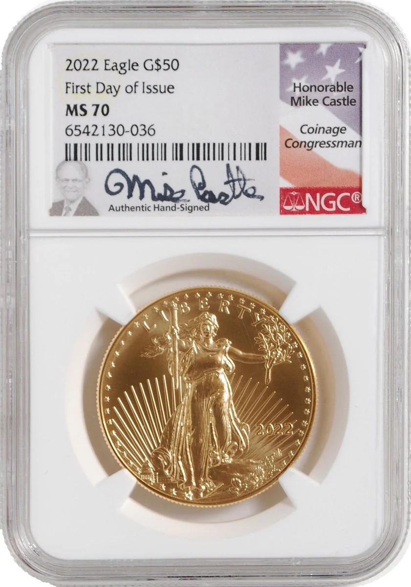 2022 American Gold Buffalo & Eagle set NGC MS70 FDOI Michael Castle Signatures - Image 4
