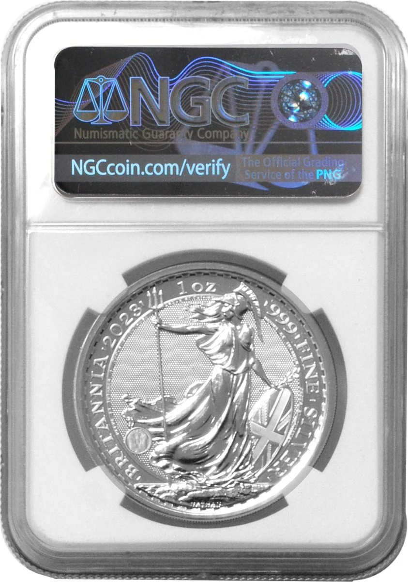 2023 2-PC Royal Succession Silver Britannia s NGC MS70 w/Assay master s Signatures - Image 2