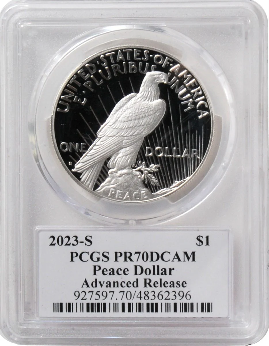 2023 6 PC Morgan and Peace Silver Dollars MS70/PF70/ R70 Advance Release PCGS Founders Mark of Distinction Holders Signed by John Dannreuther - Image 11