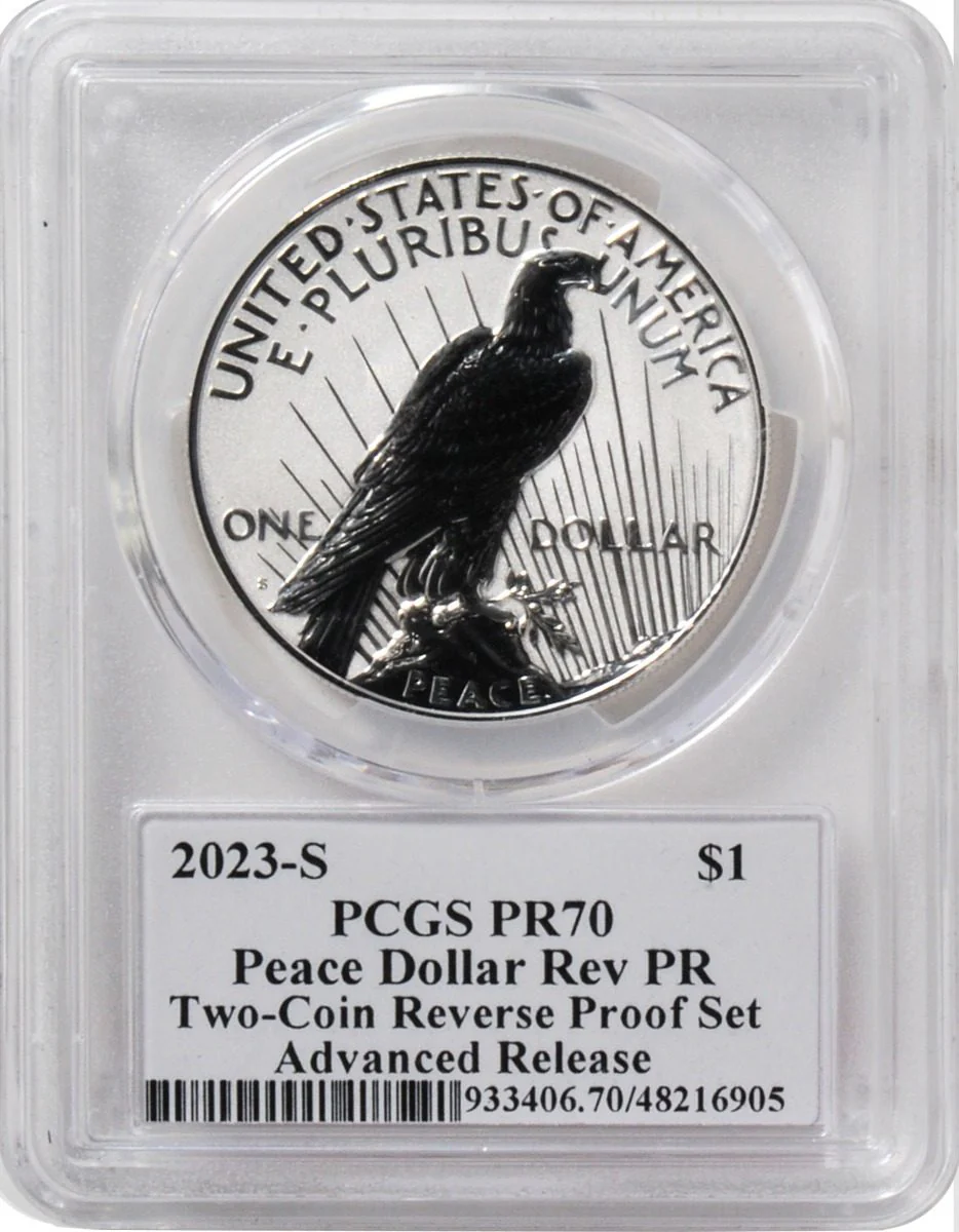 2023 6 PC Morgan and Peace Silver Dollars MS70/PF70/ R70 Advance Release PCGS Founders Mark of Distinction Holders Signed by John Dannreuther - Image 13