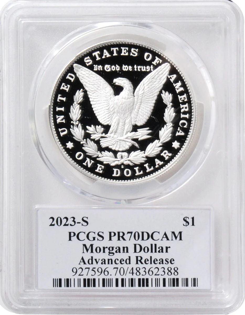 2023 6 PC Morgan and Peace Silver Dollars MS70/PF70/ R70 Advance Release PCGS Founders Mark of Distinction Holders Signed by John Dannreuther - Image 5