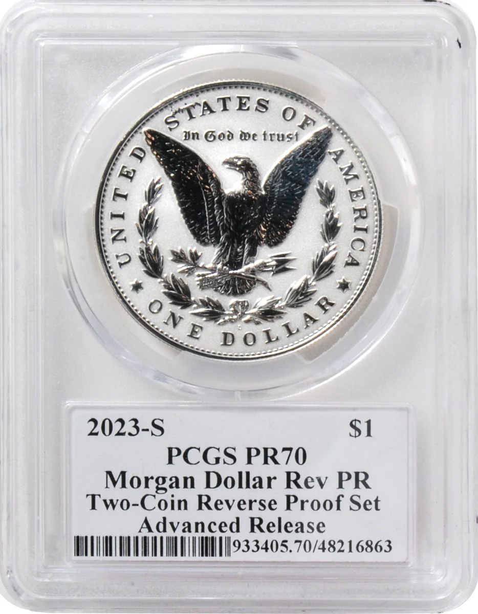 2023 6 PC Morgan and Peace Silver Dollars MS70/PF70/ R70 Advance Release PCGS Founders Mark of Distinction Holders Signed by John Dannreuther - Image 7