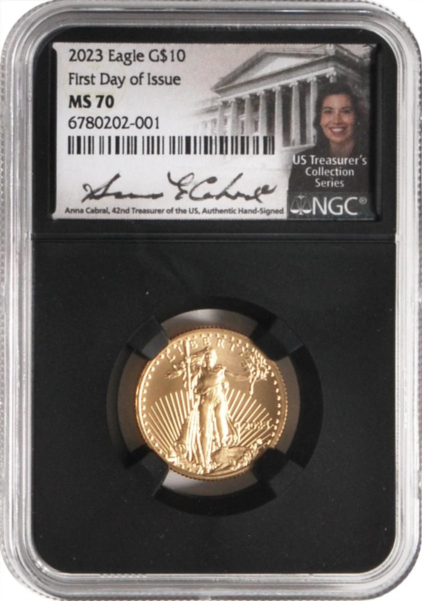 2023 Four-Piece American Gold Eagle Set MS70 First Day of Issue w/Cabral Signatures - Image 4