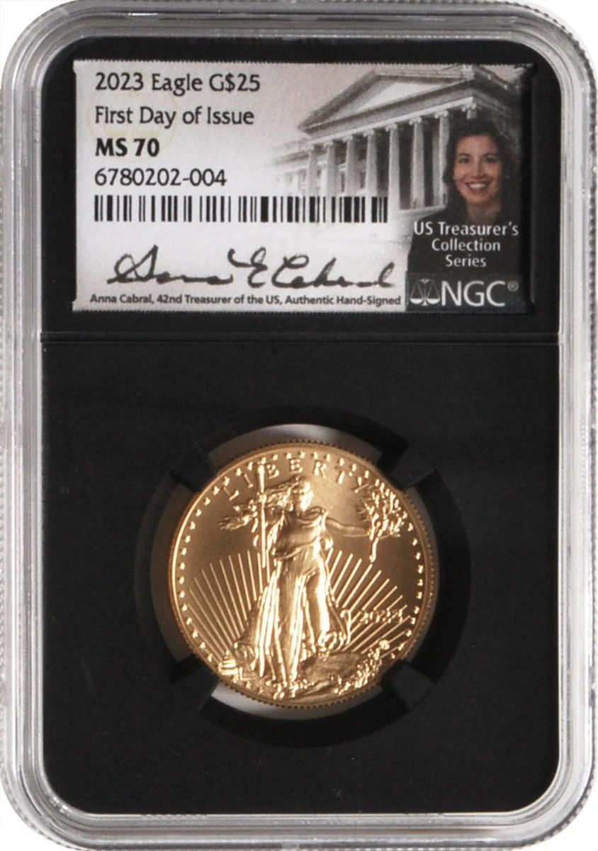 2023 Four-Piece American Gold Eagle Set MS70 First Day of Issue w/Cabral Signatures - Image 6