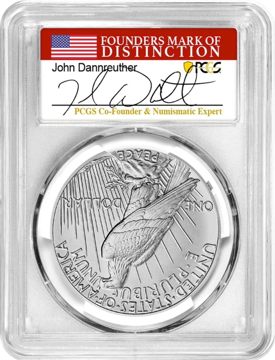2023 Morgan & Peace Silver Dollars PCGS MS70 Advance Release w/John Dannreuther Signatures - Image 3