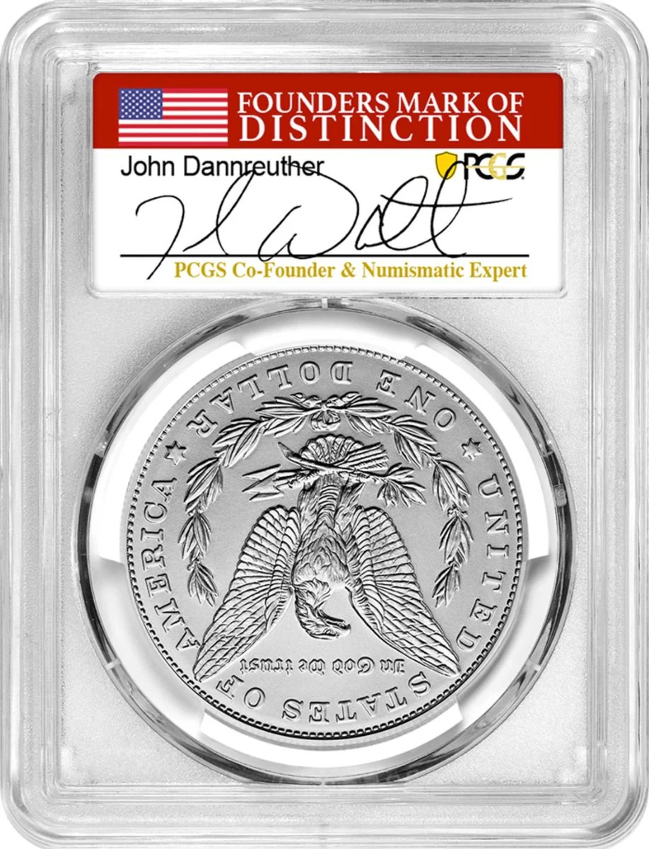 2023 Morgan & Peace Silver Dollars PCGS MS70 Advance Release w/John Dannreuther Signatures - Image 5