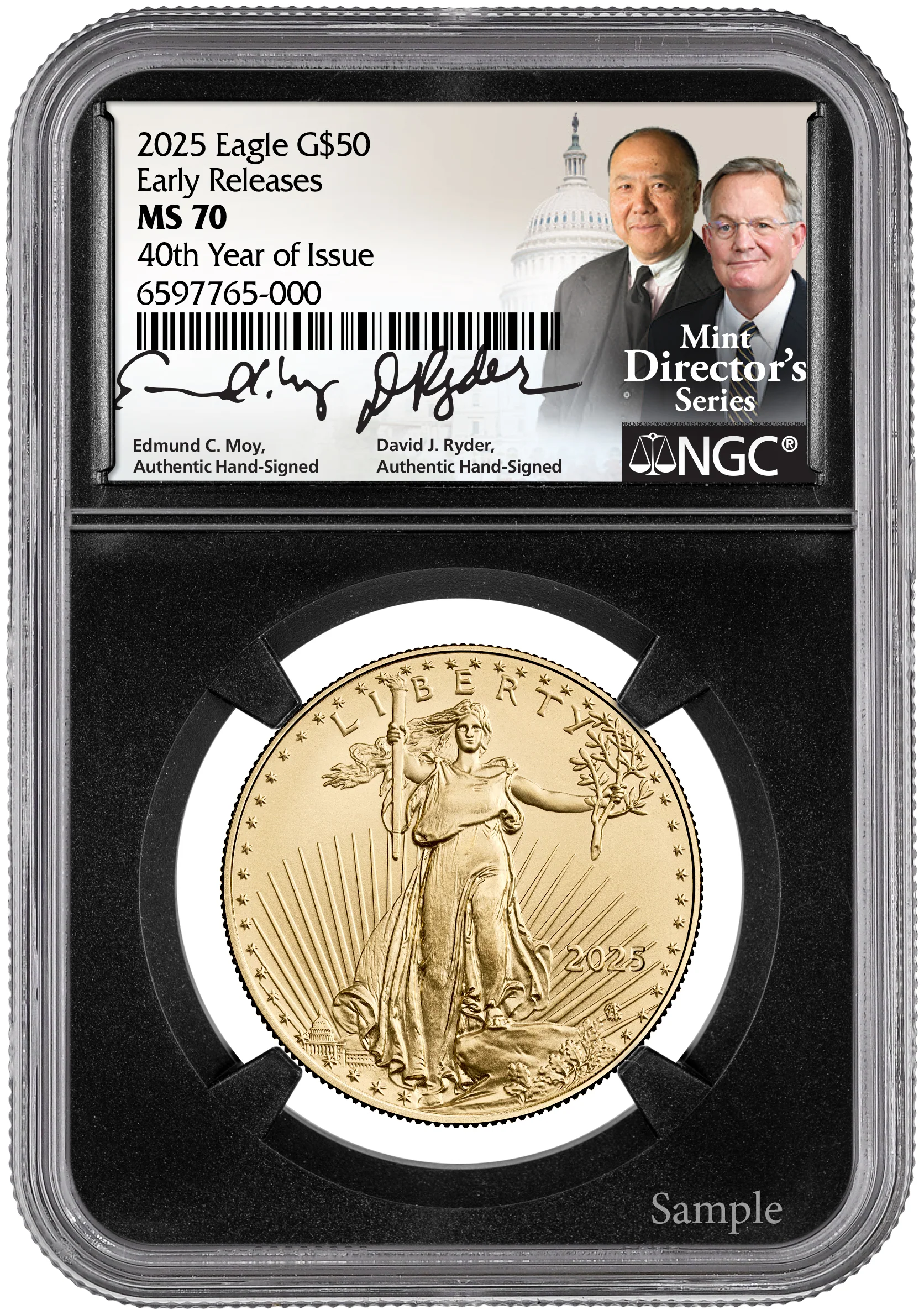 2025 GOLD EAGLE 4PC SET 40TH YEAR MS70 MOY/RYDER - Image 5