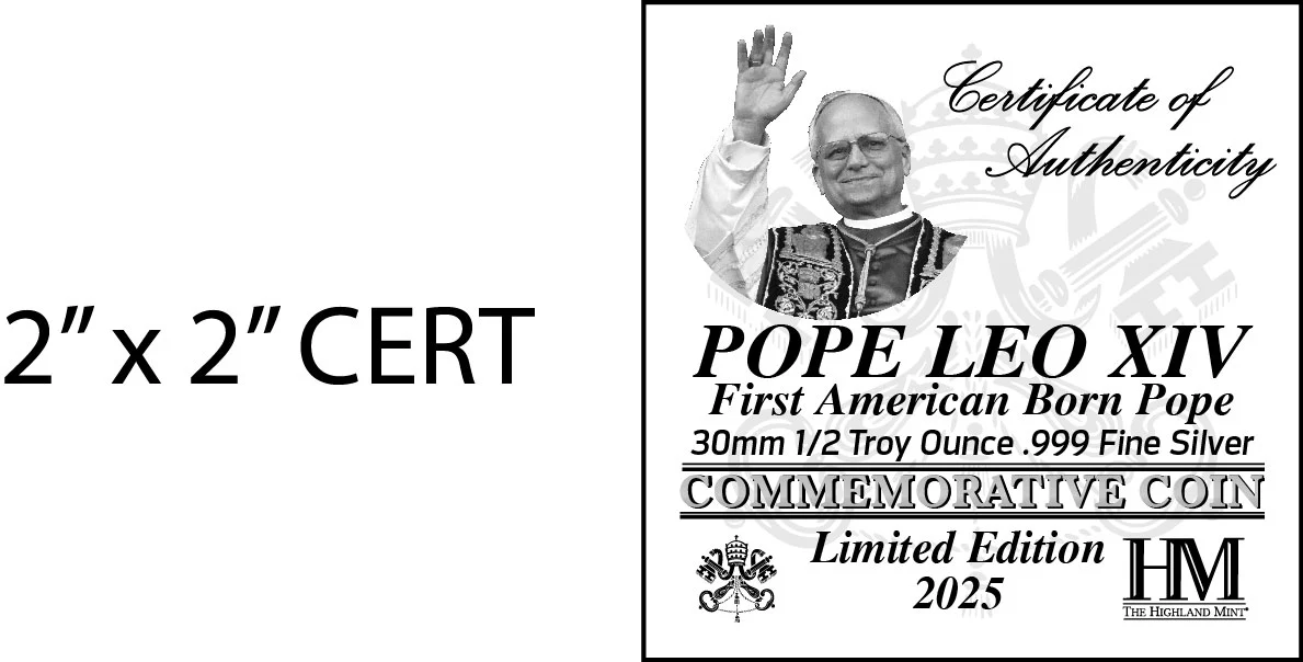2025 POPE LEO XIV SILVER 1/2 OZ LTD 2025 - Image 4