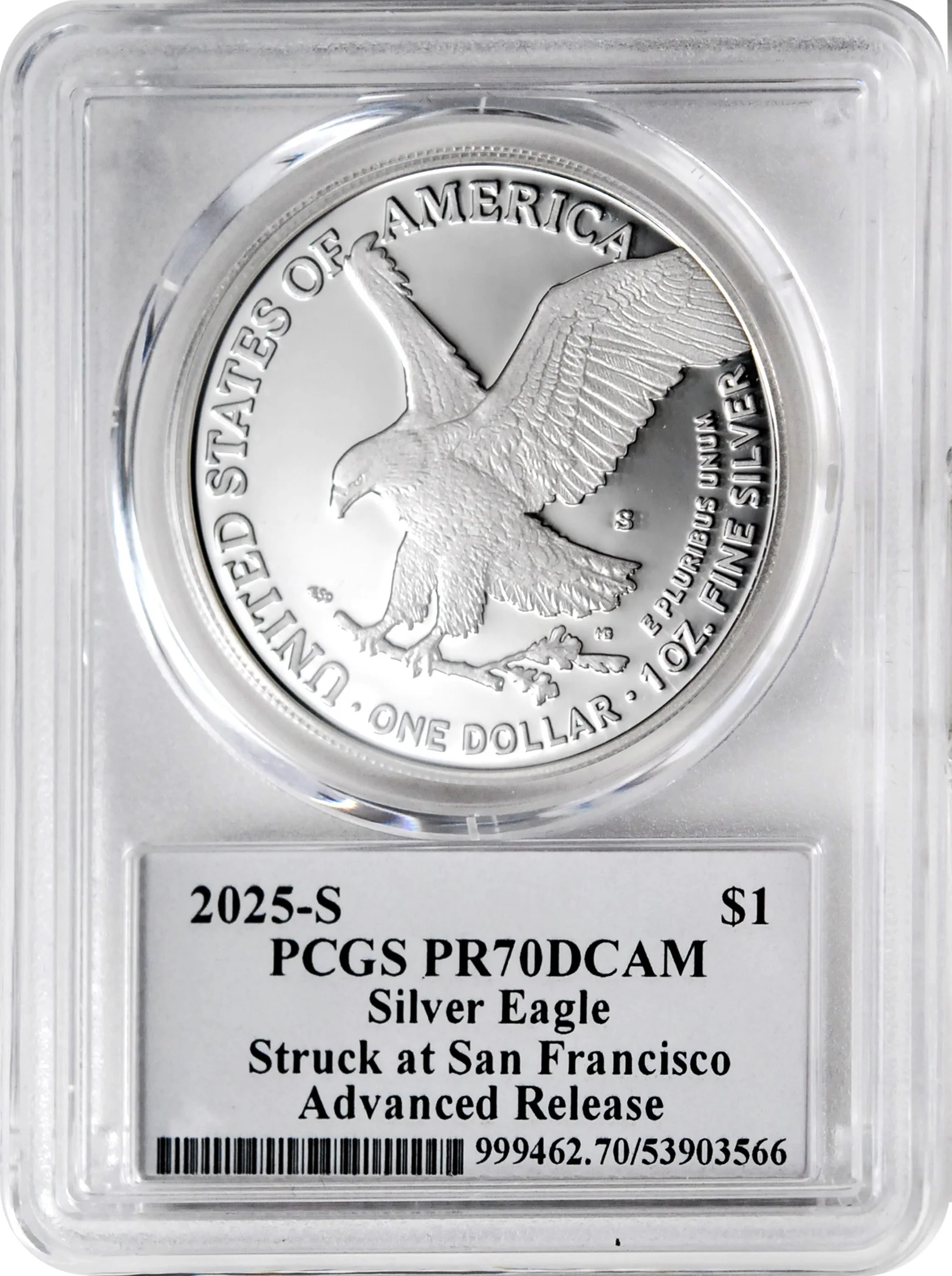 2025 San Fran ASE ADVANCED RELEASE Proof 70 Ultra Cameo EMILY S DAMSTRA - Image 2