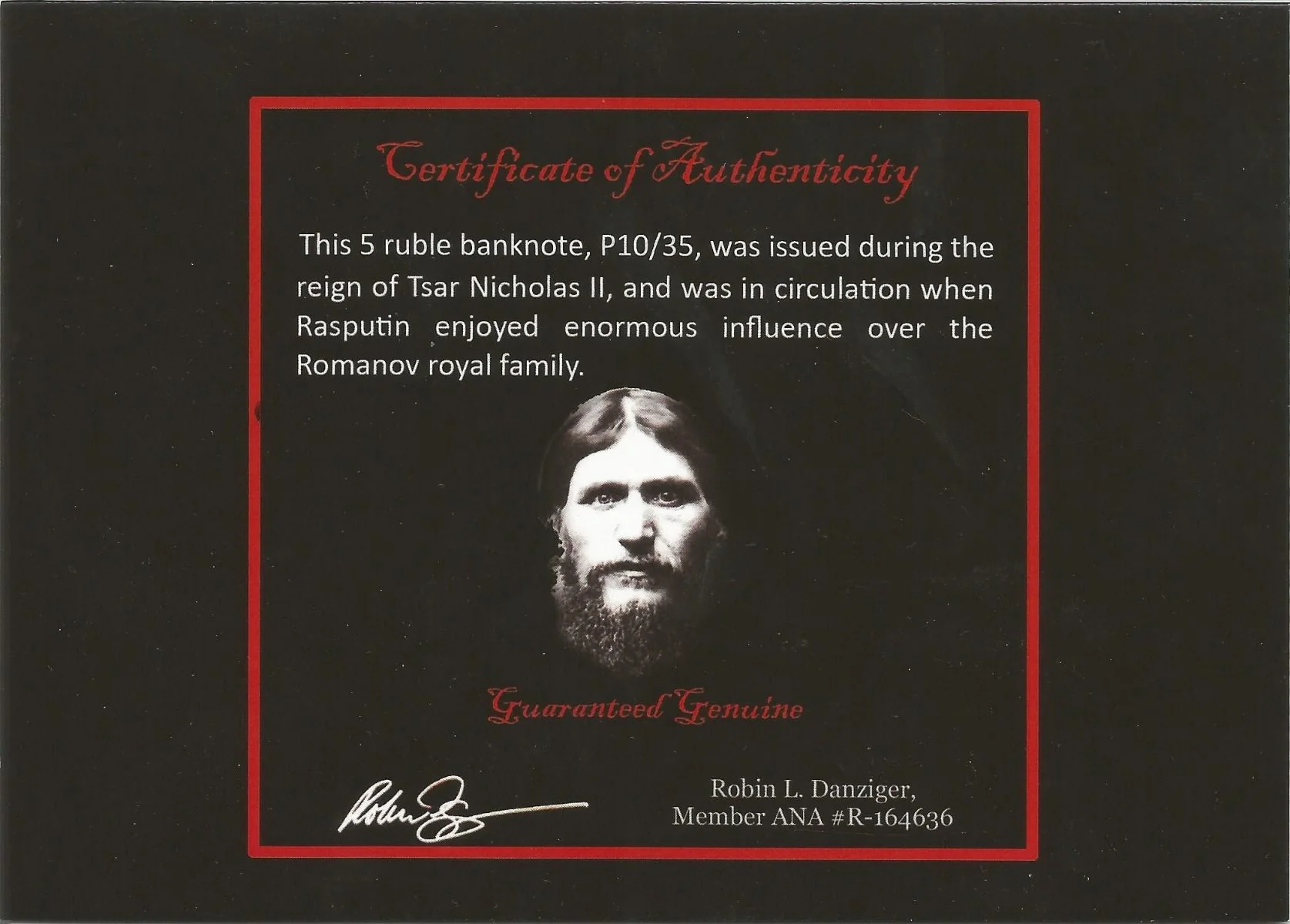 Rasputin Banknote Card - Image 4